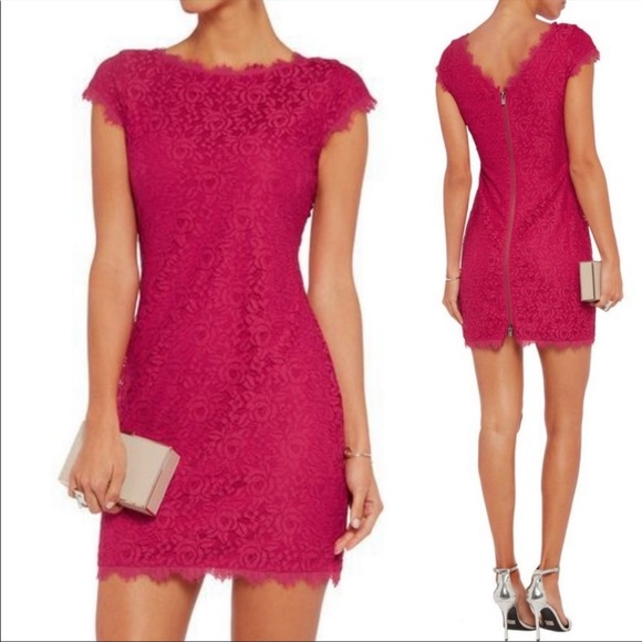 Diane Von Furstenburg Barbara Lace Pink Size 2 - Picture 1 of 8